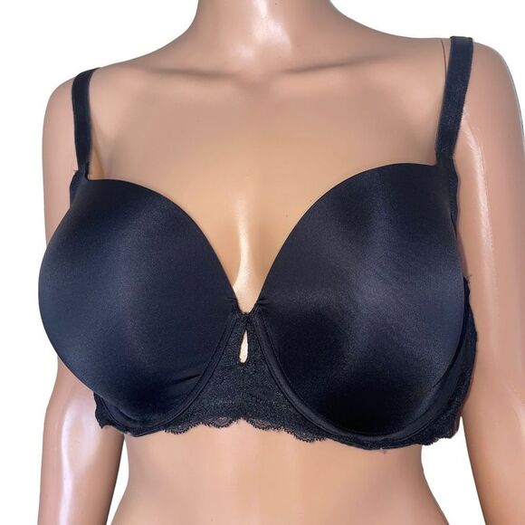 Torrid 42C black bra with underwire semi padded lift bra lace trimmed EUC - Picture 1 of 5